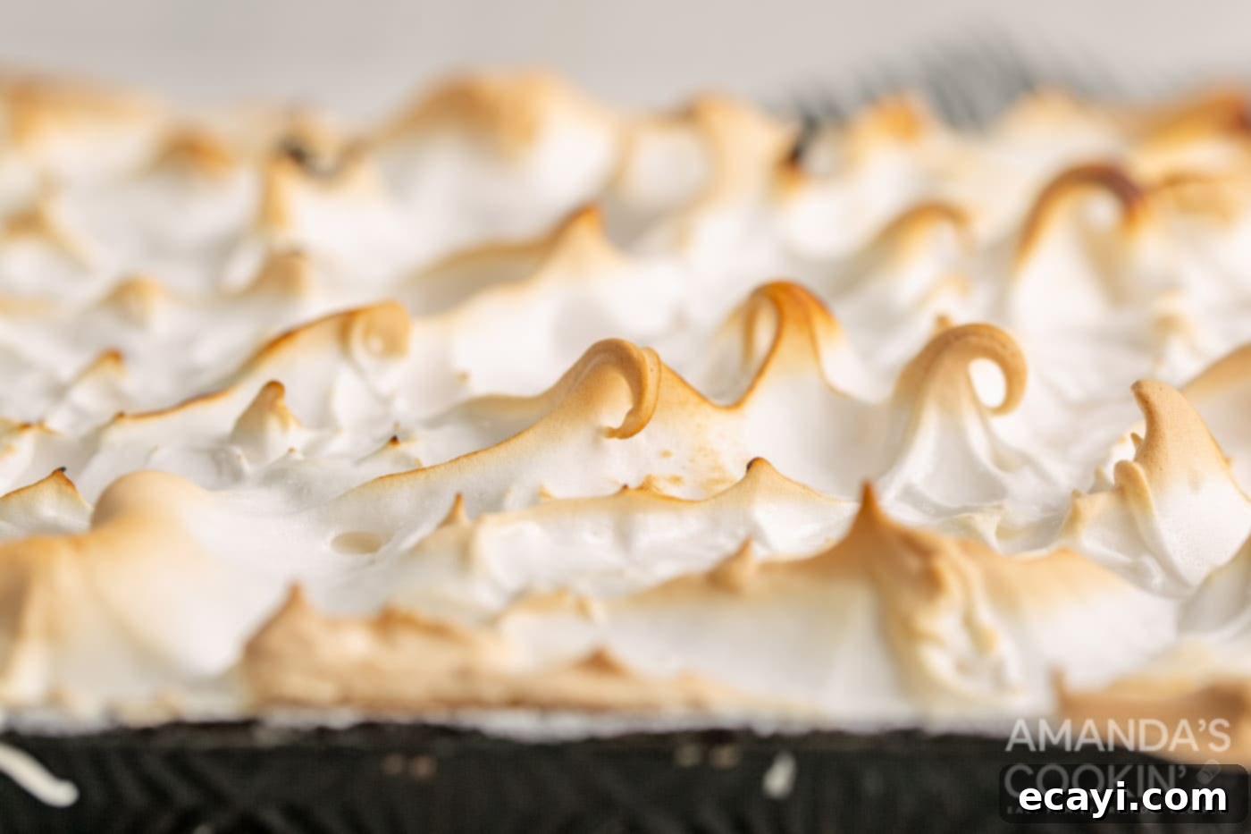 Tangy Lemon Meringue Pie Bars 12 Browned meringue topping on the lemon meringue pie bars