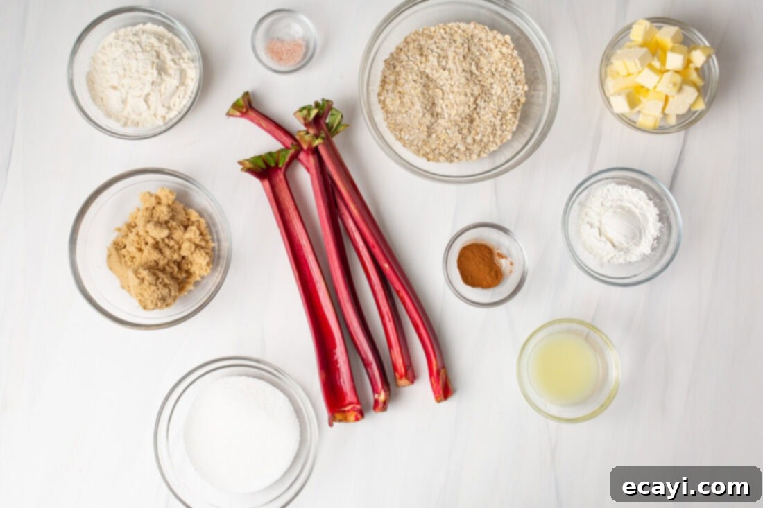 Sweet & Tart Rhubarb Crumble 4 Ingredients for Rhubarb Crisp