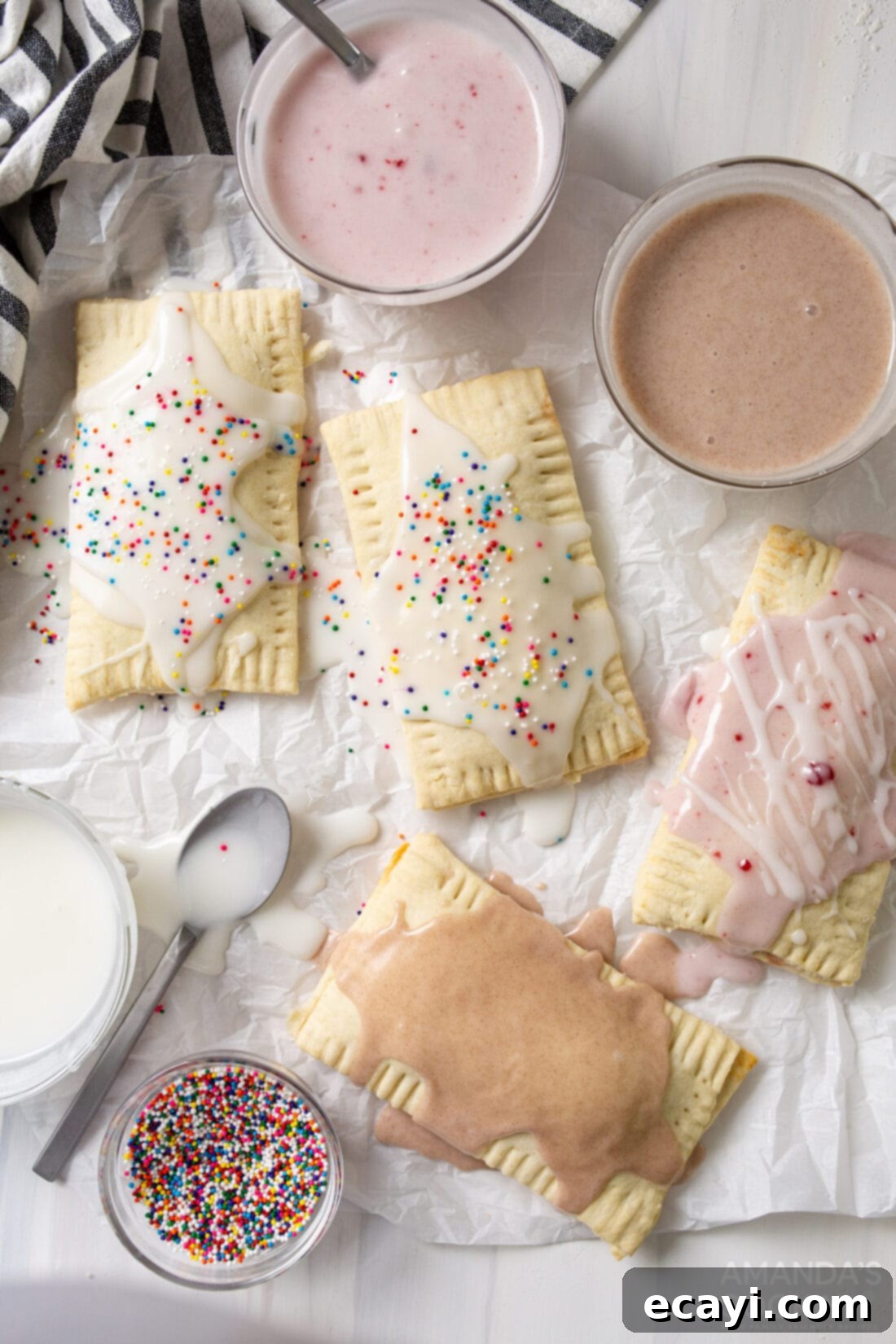 Whip Up Your Own Pop Tarts 11 Close-up of freshly glazed homemade pop tarts adorned with colorful sprinkles, ready to be enjoyed