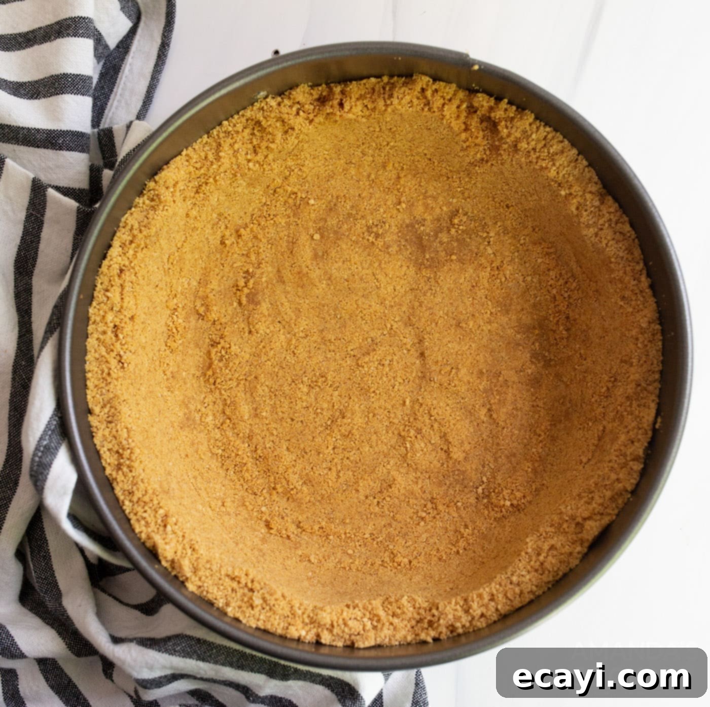 Silky Smooth Instant Pot Cheesecake 5 graham cracker crust in 8 inch springform pan