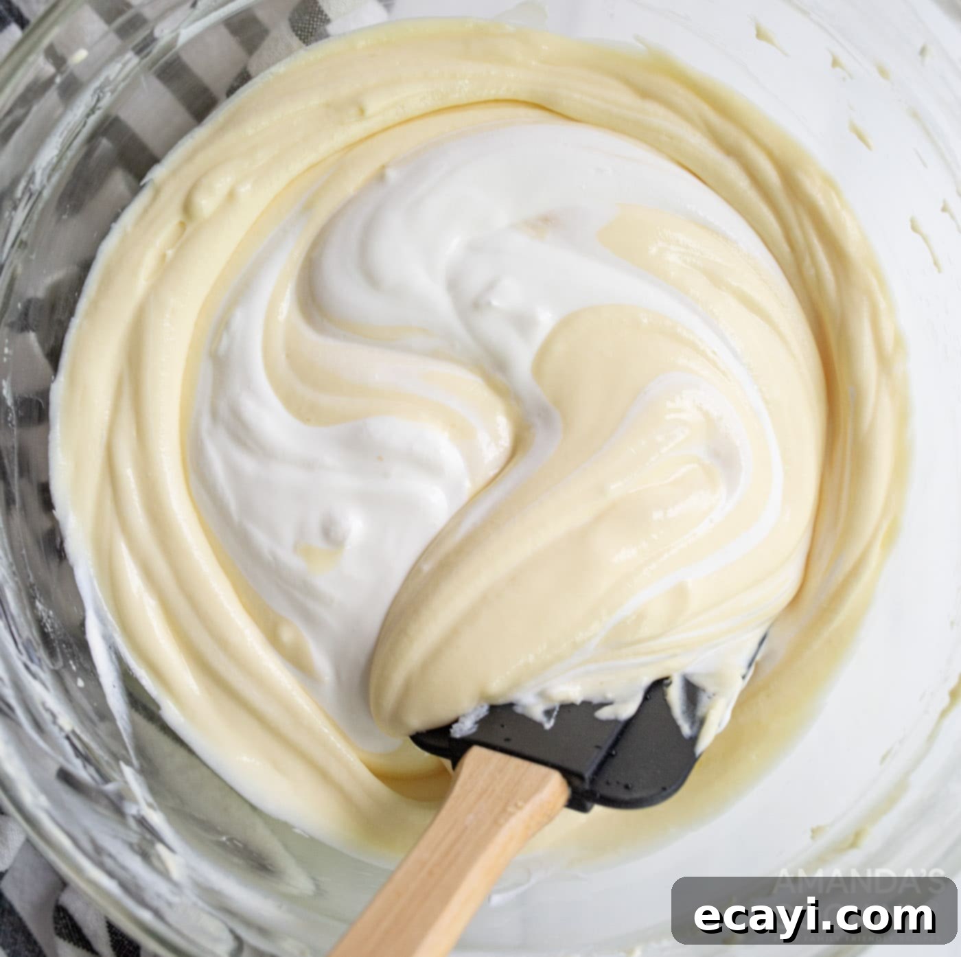 Silky Smooth Instant Pot Cheesecake 8  Fold in the sour cream