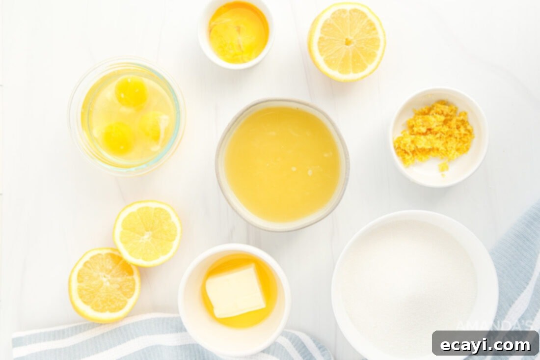 Effortless Instant Pot Lemon Curd 4 fresh lemons, sugar, butter, and eggs – ingredients for lemon curd