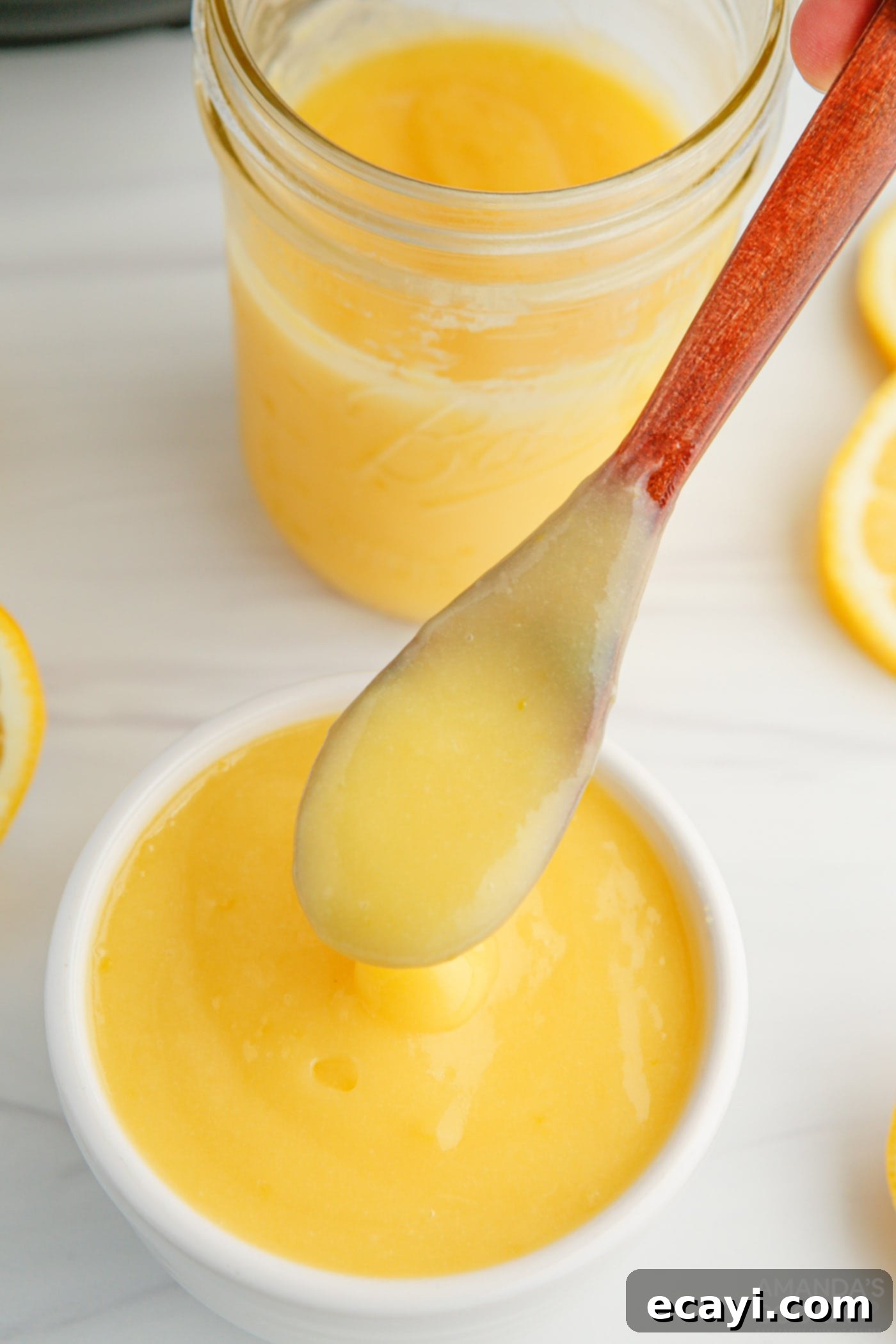 Effortless Instant Pot Lemon Curd 8 spoonful of ready-to-eat instant pot lemon curd