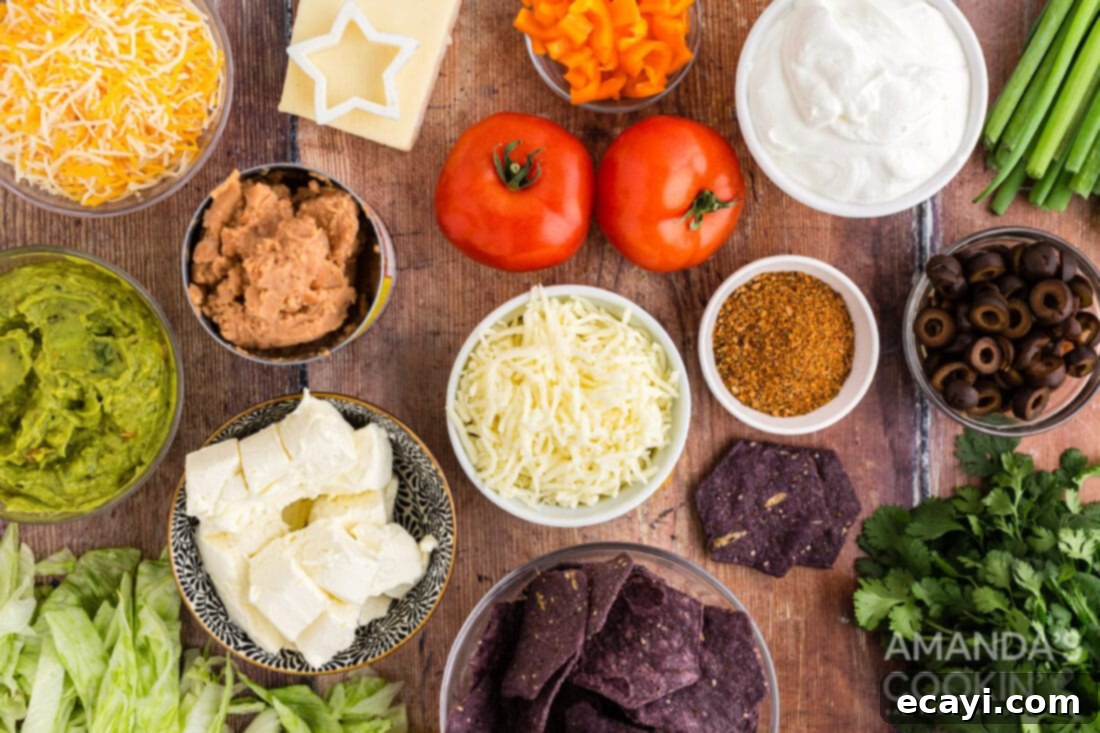 Stars and Stripes Salad 4 ingredients taco salad flag
