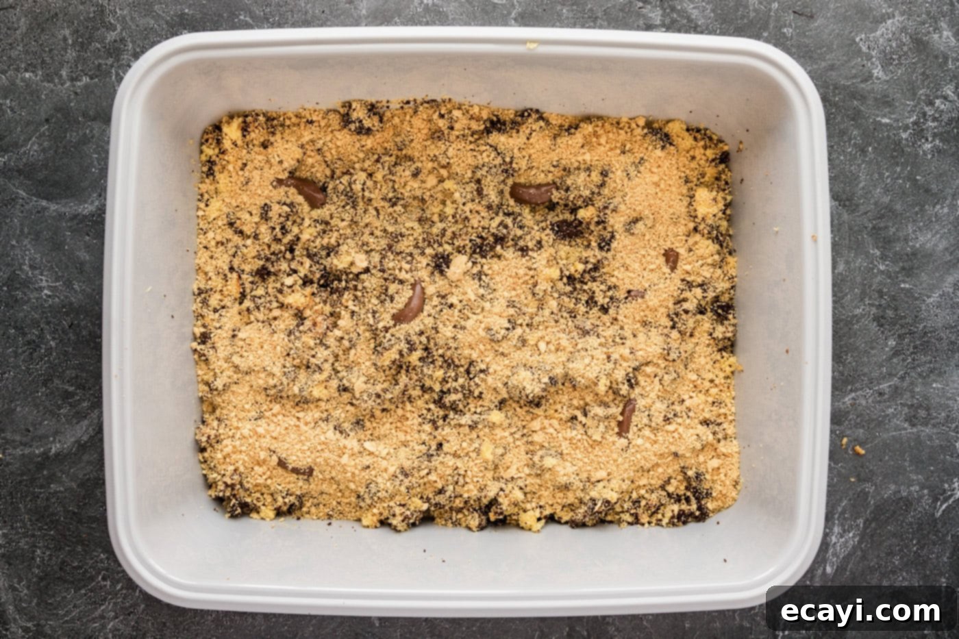 Litterally Delicious 11 crushed cookies added over cake mixture