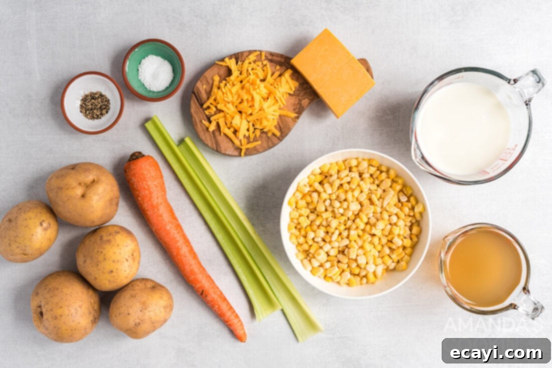 Creamy Corn Chowder 4 ingredients for corn chowder