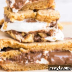 Ultimate Smores Bars 14 close up of smores bars stacked on each other