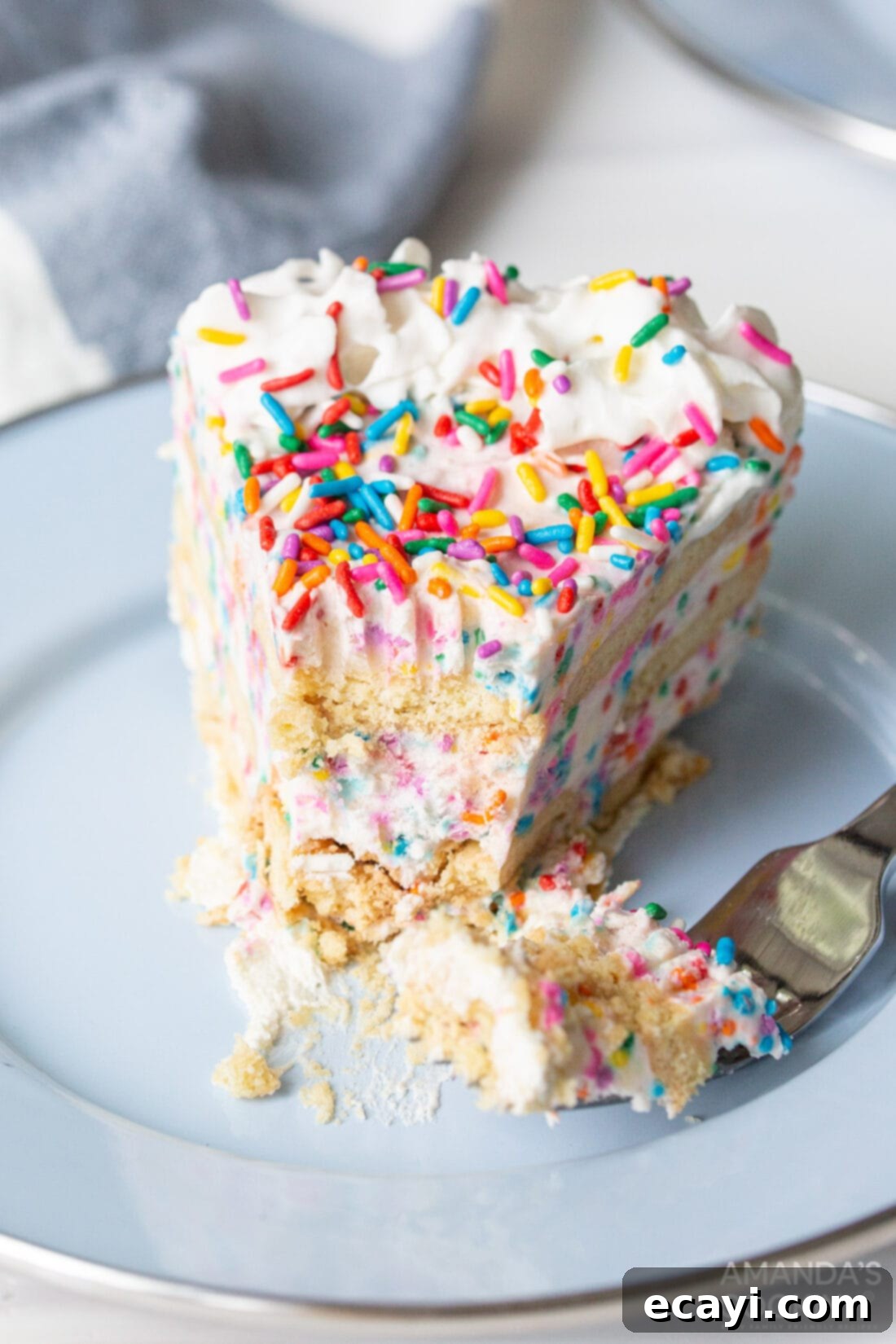 Celebration Confetti Chiller 2 slice of Funfetti Icebox Cake