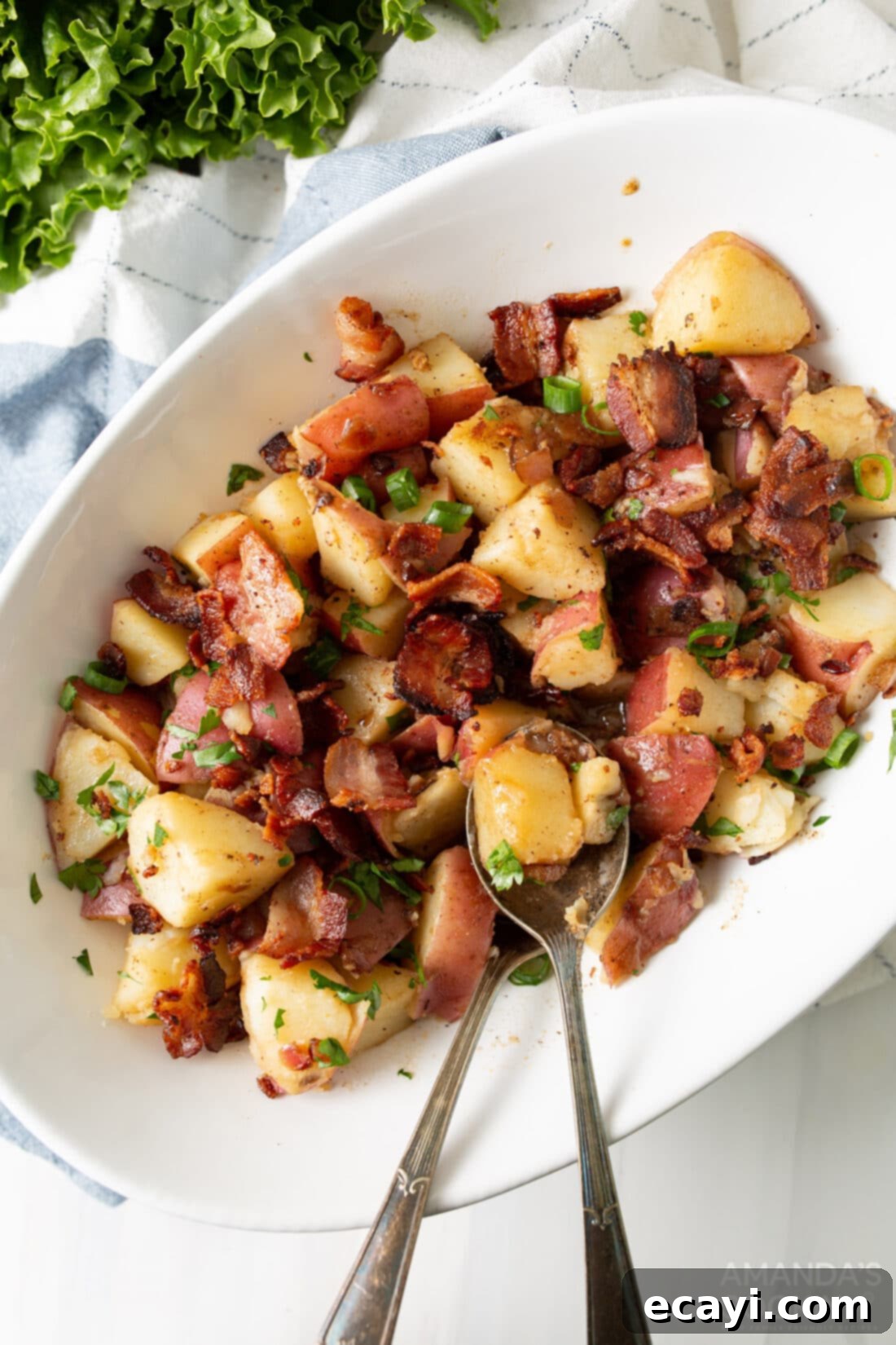 Savory German Potato Salad 2 platter of German Potato Salad