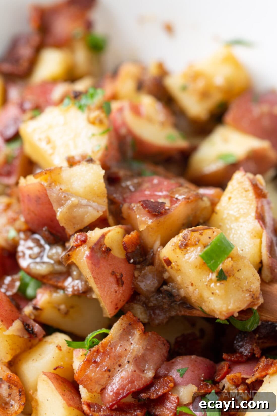 Savory German Potato Salad 3 close up of German Potato Salad