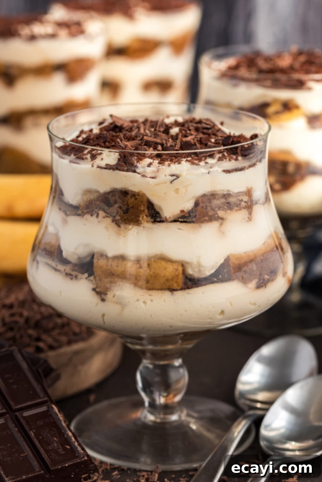 Bailey's Irish Dream Parfaits 3 Bailey's Tiramisu Parfait with more in the background