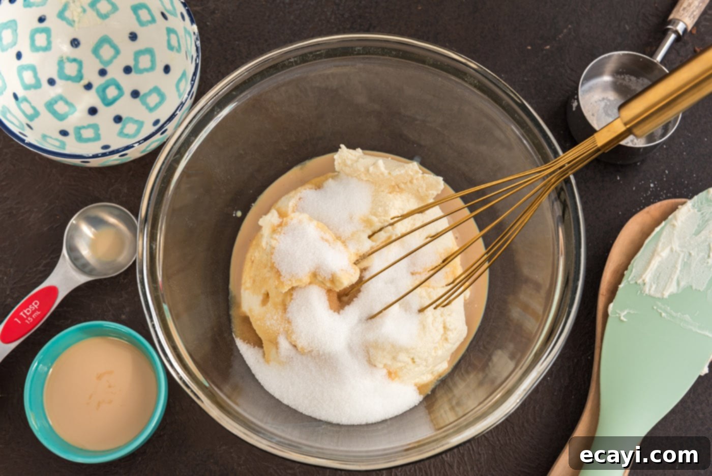 Bailey's Irish Dream Parfaits 5 whisking mascarpone cheese with sugar and Bailey's