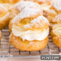 Golden Choux Delights 14 close up of Cream Puff