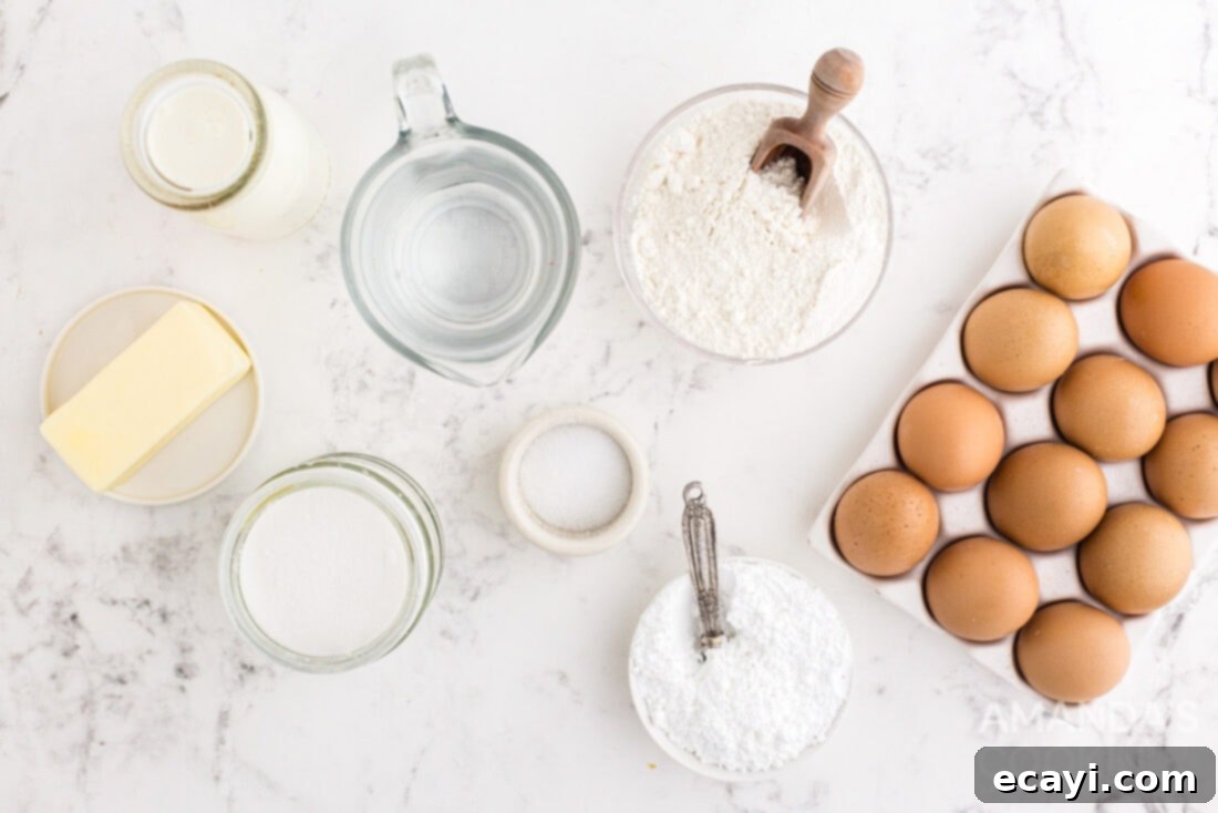 Golden Choux Delights 4 Cream Puff ingredients