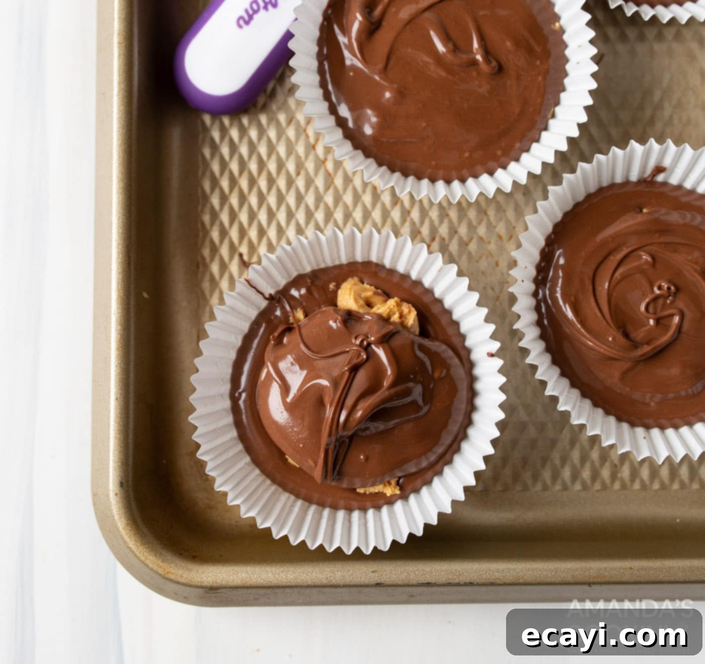 Pure Peanut Butter Bliss 7 chocolate filled cupcake liner