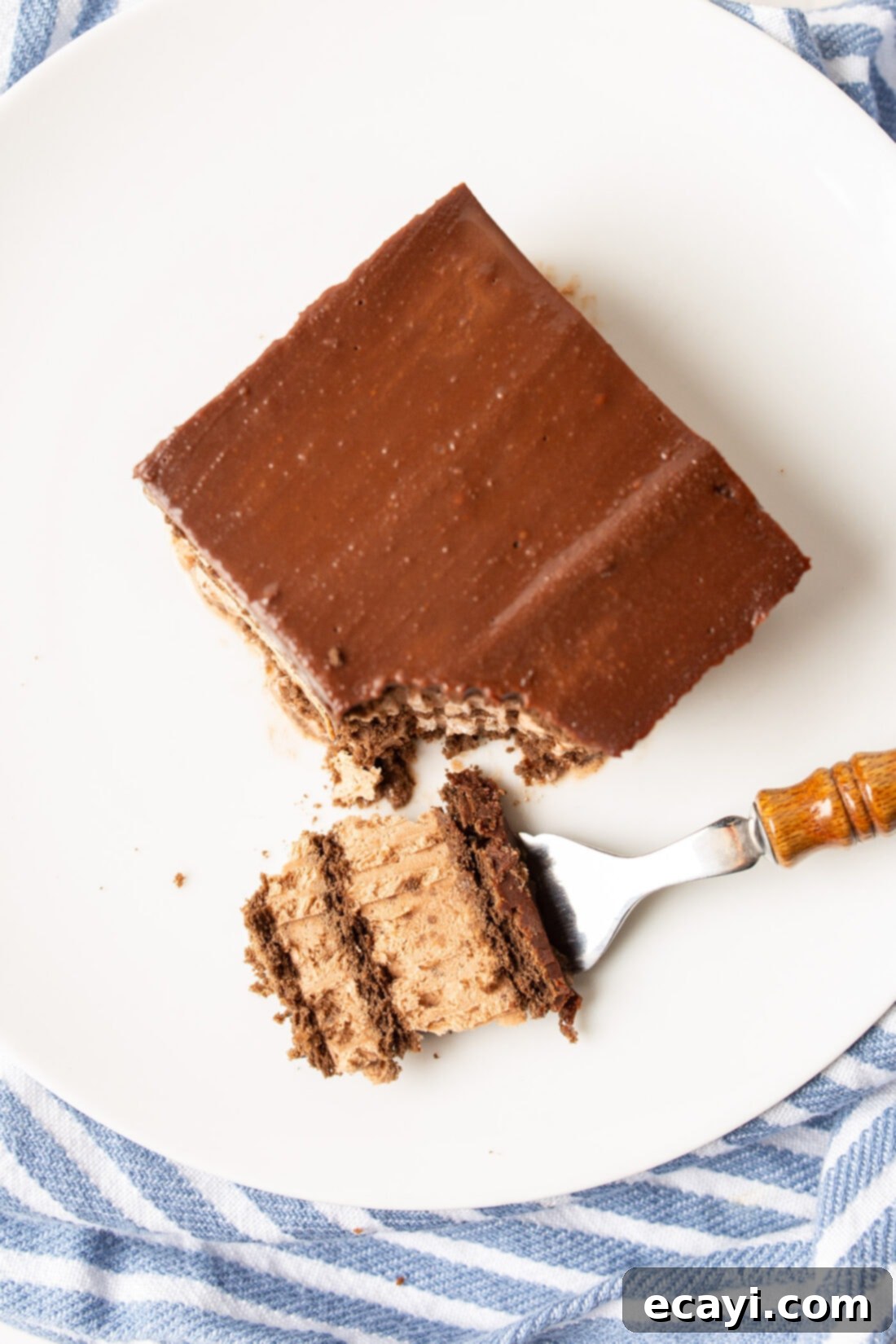 Chilled Chocolate Dream 10 overhead shot of Chocolate Icebox Cake
