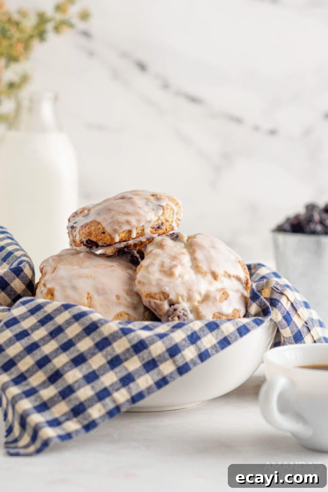 Fresh Blackberry Scones 13 basket of Blackberry Scones