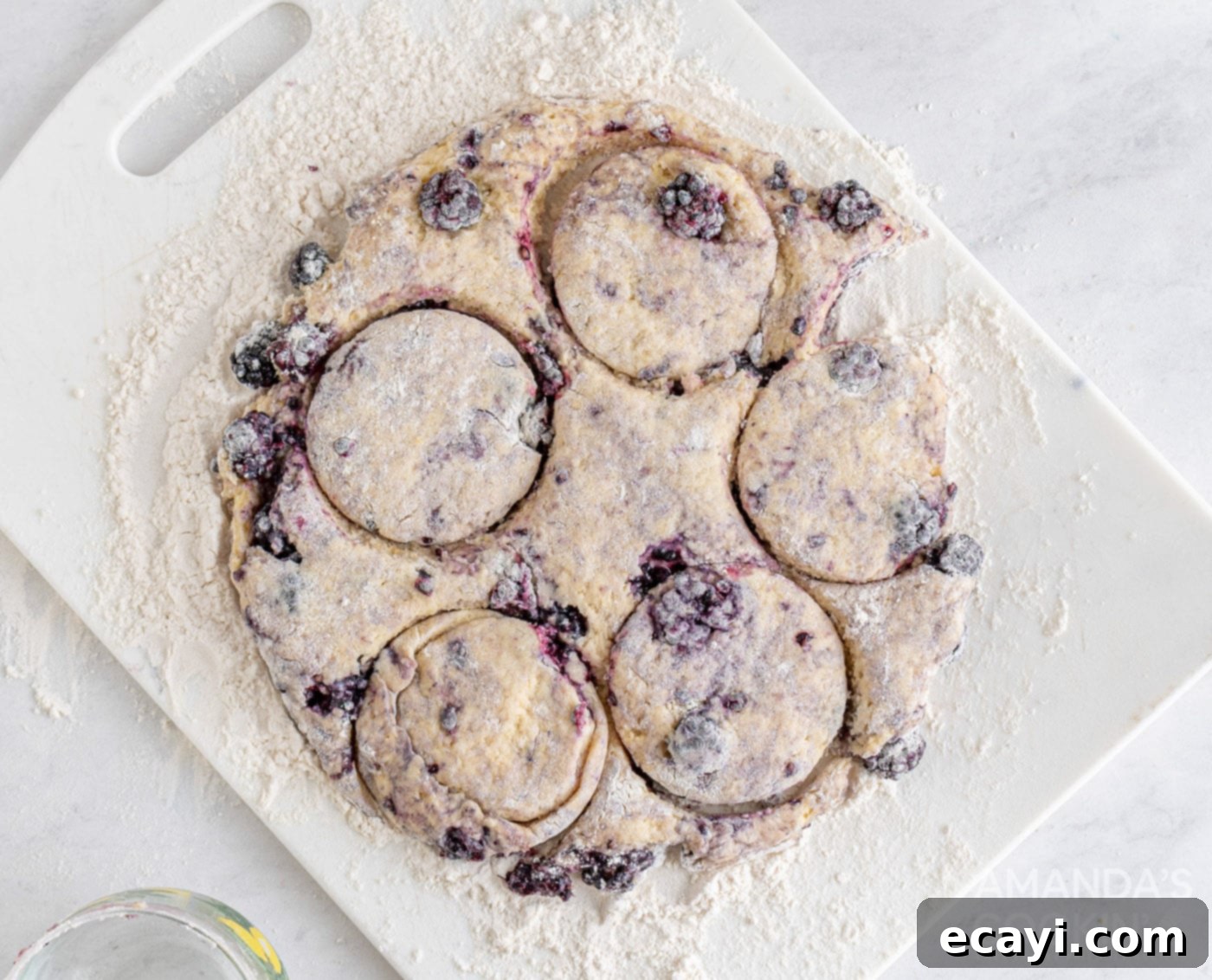 Fresh Blackberry Scones 10 cutting out blackberry scone dough
