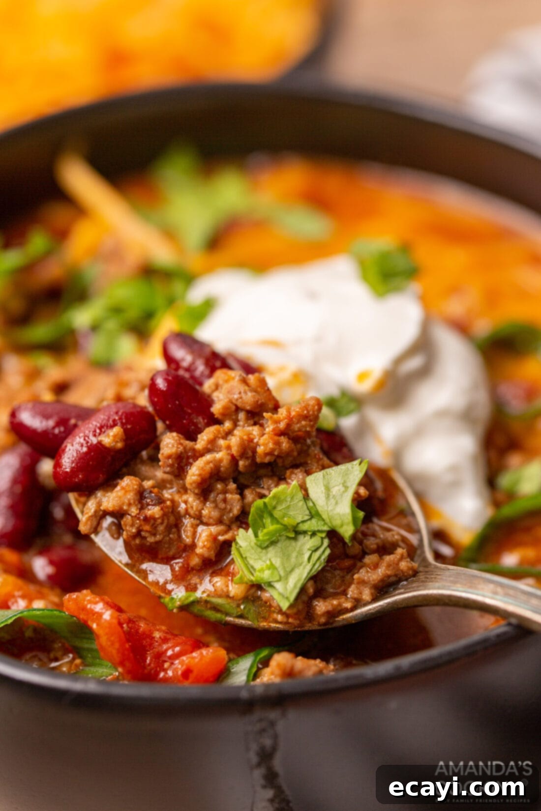 One-Pot Wonder Chili 8 spoon of Instant Pot Chili