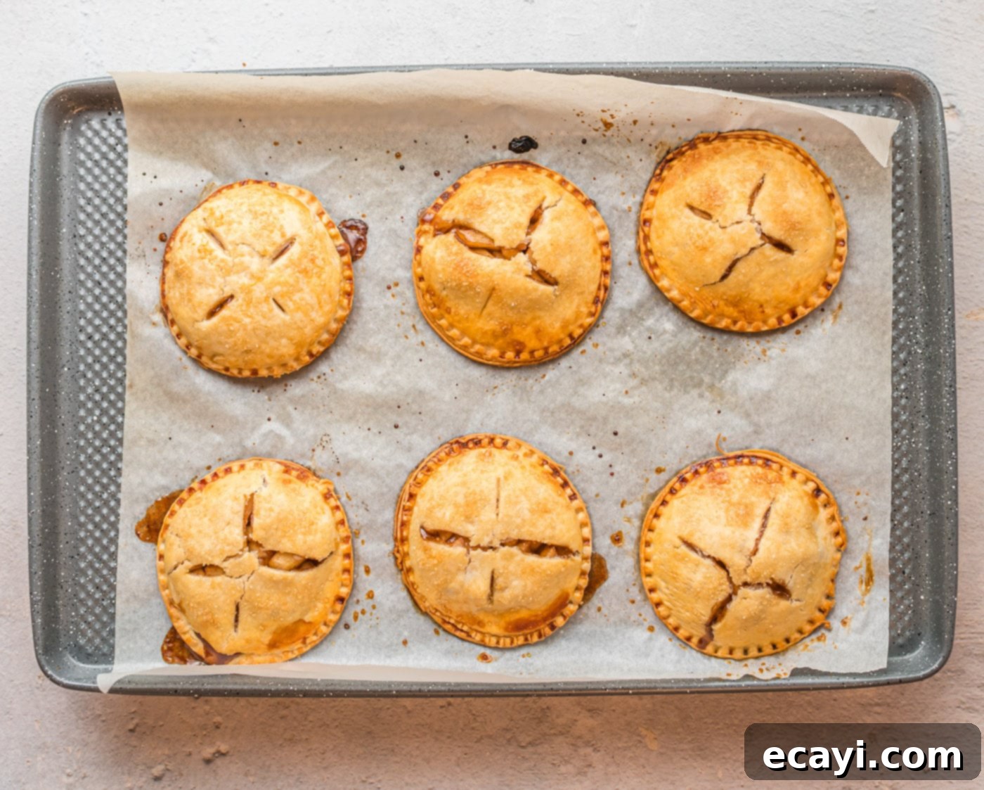 Golden Apple Pockets 11 Apple Hand Pies baking in the oven