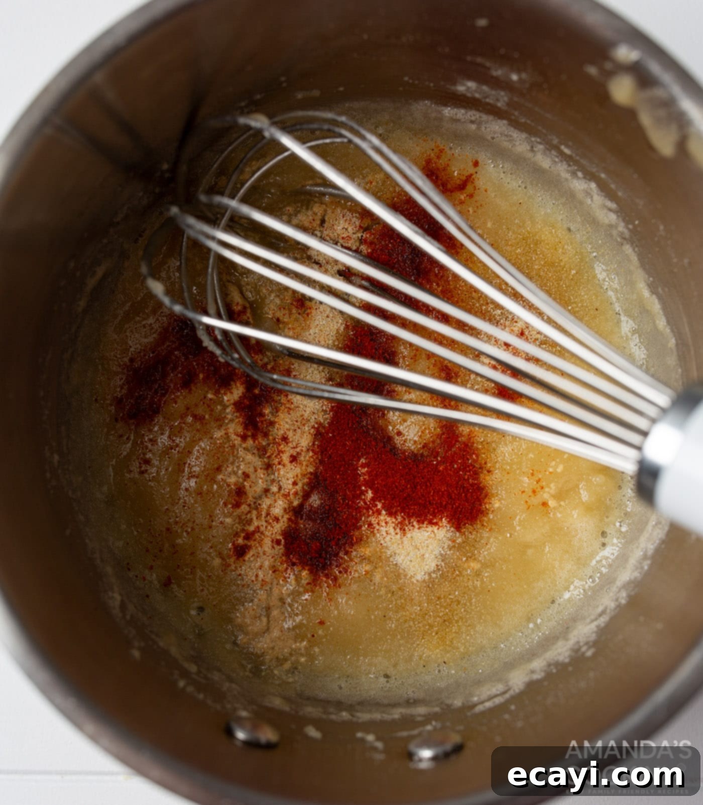 Hoppy Cheese Indulgence 6 whisking spices into butter and flour roux