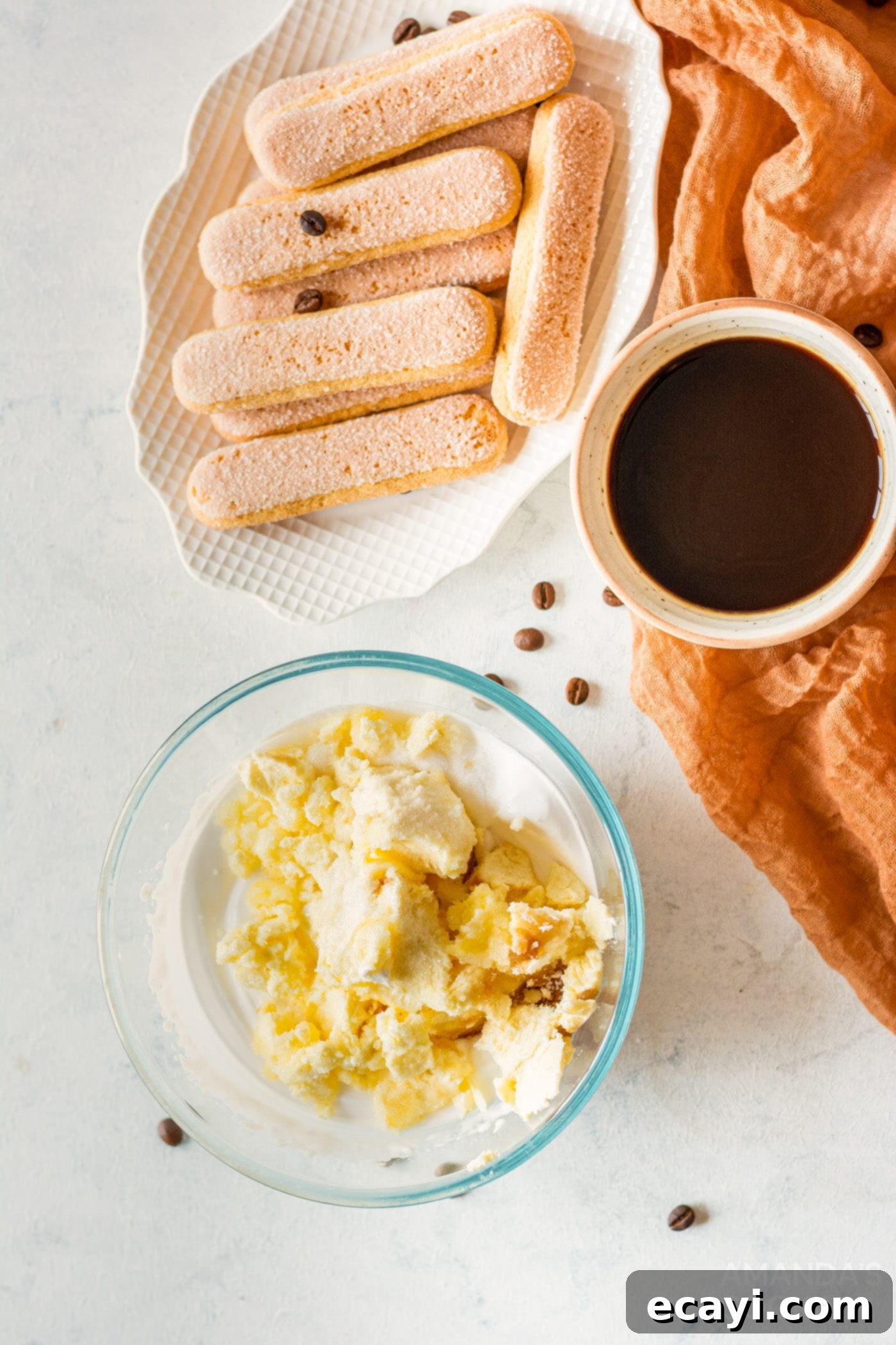 Tiramisu for One 5 mascarpone cheese in a bowl