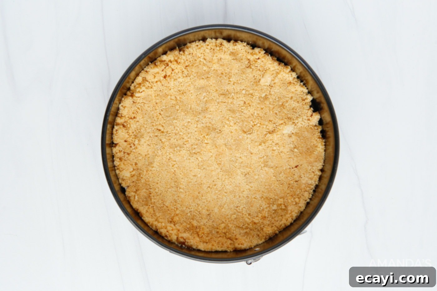 Effortless Instant Pot Funfetti Cheesecake 5 Cheesecake crust pressed into a springform pan