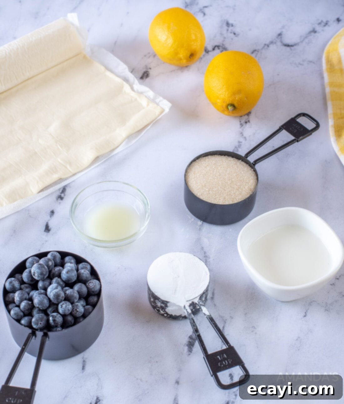 Sunshine Berry Pastry Pockets 4 ingredients for making Lemon Blueberry Croissant Hand Pies