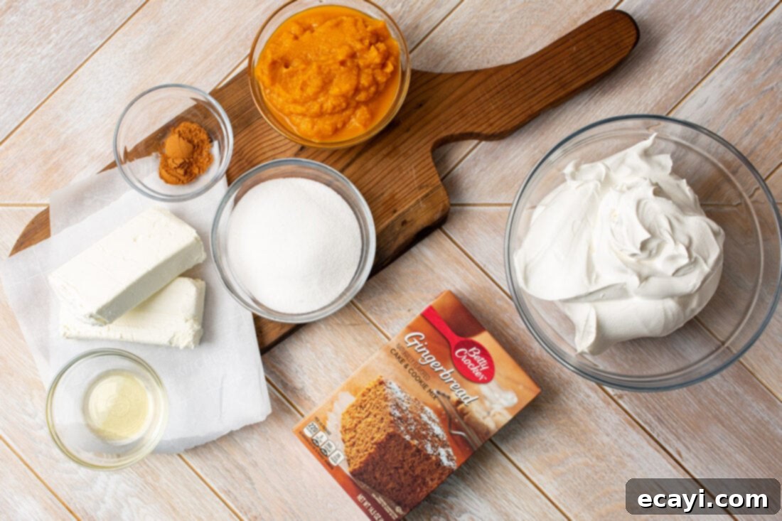 Autumn Pumpkin Delight 4 ingredients for Pumpkin Trifle