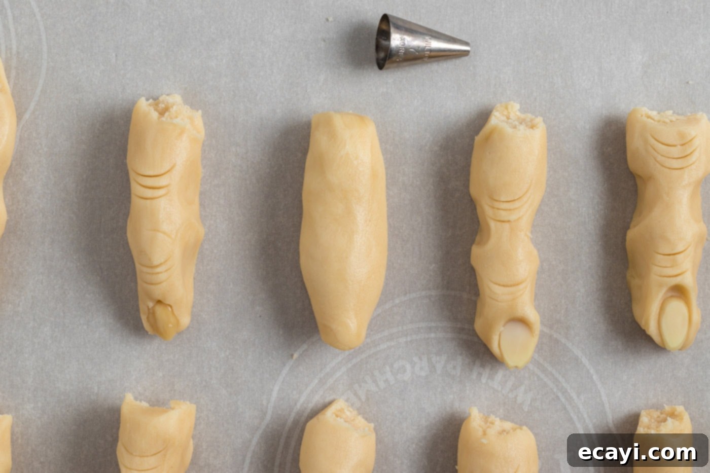 Wicked Fingers 9 A 3-inch cylinder of cookie dough, expertly shaped as the base for a Witch Finger Cookie