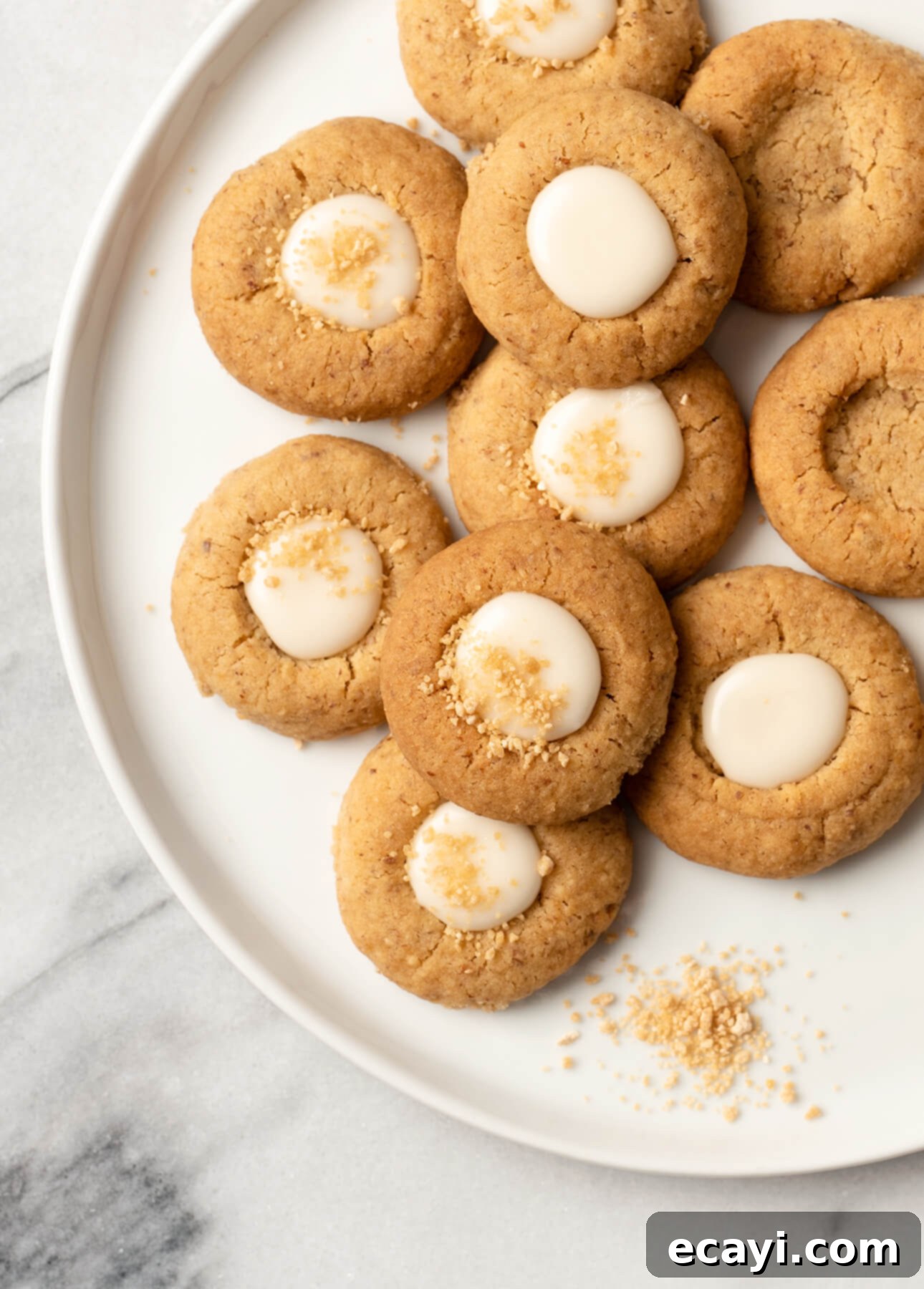 Golden Maple Pecan Indulgences 4 Maple and Pecan Thumbprint Cookies // FoodNouveau.com