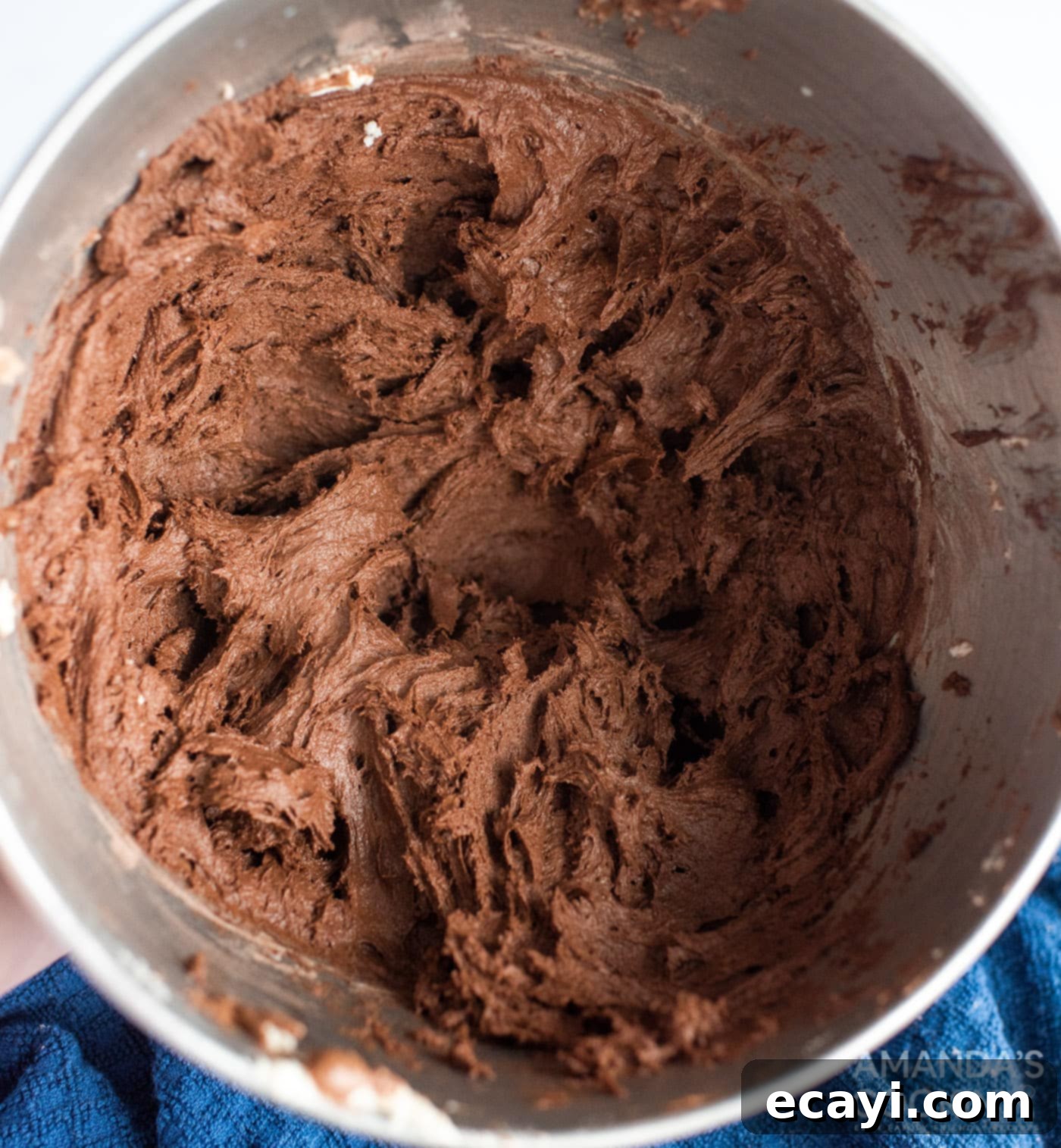 Velvety Chocolate Whoopie Indulgence 9 Thick, rich chocolate whoopie pie dough in a mixing bowl, ready for piping.