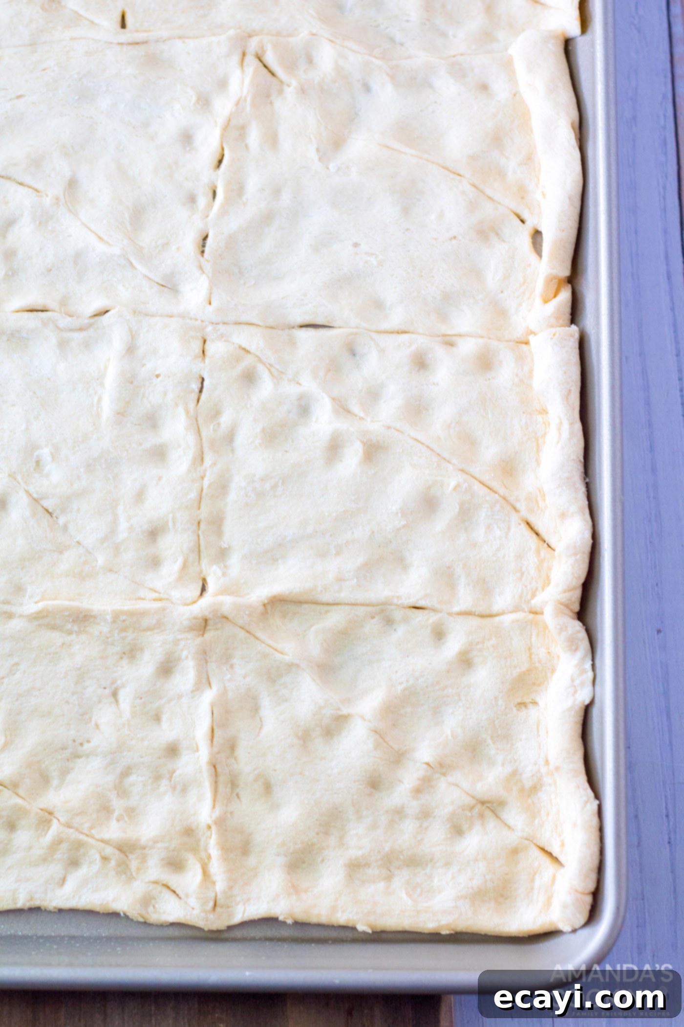 One-Pan Breakfast Pizza 5 crescent dough on a sheet pan