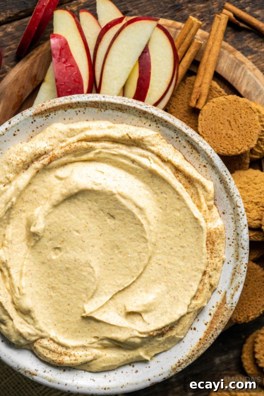 Spiced Pumpkin Pie Dip 2 bowl of Pumpkin Pie Dip ready for serving with dippers