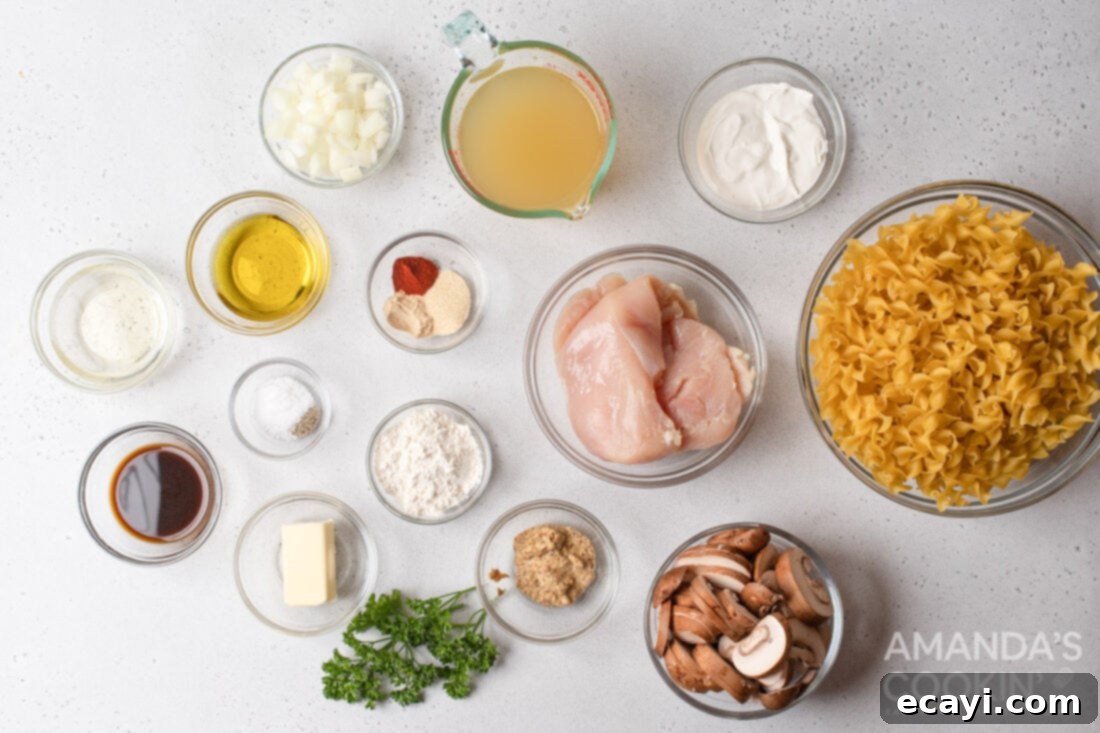 Creamy Chicken Stroganoff 4 ingredients for Chicken Stroganoff