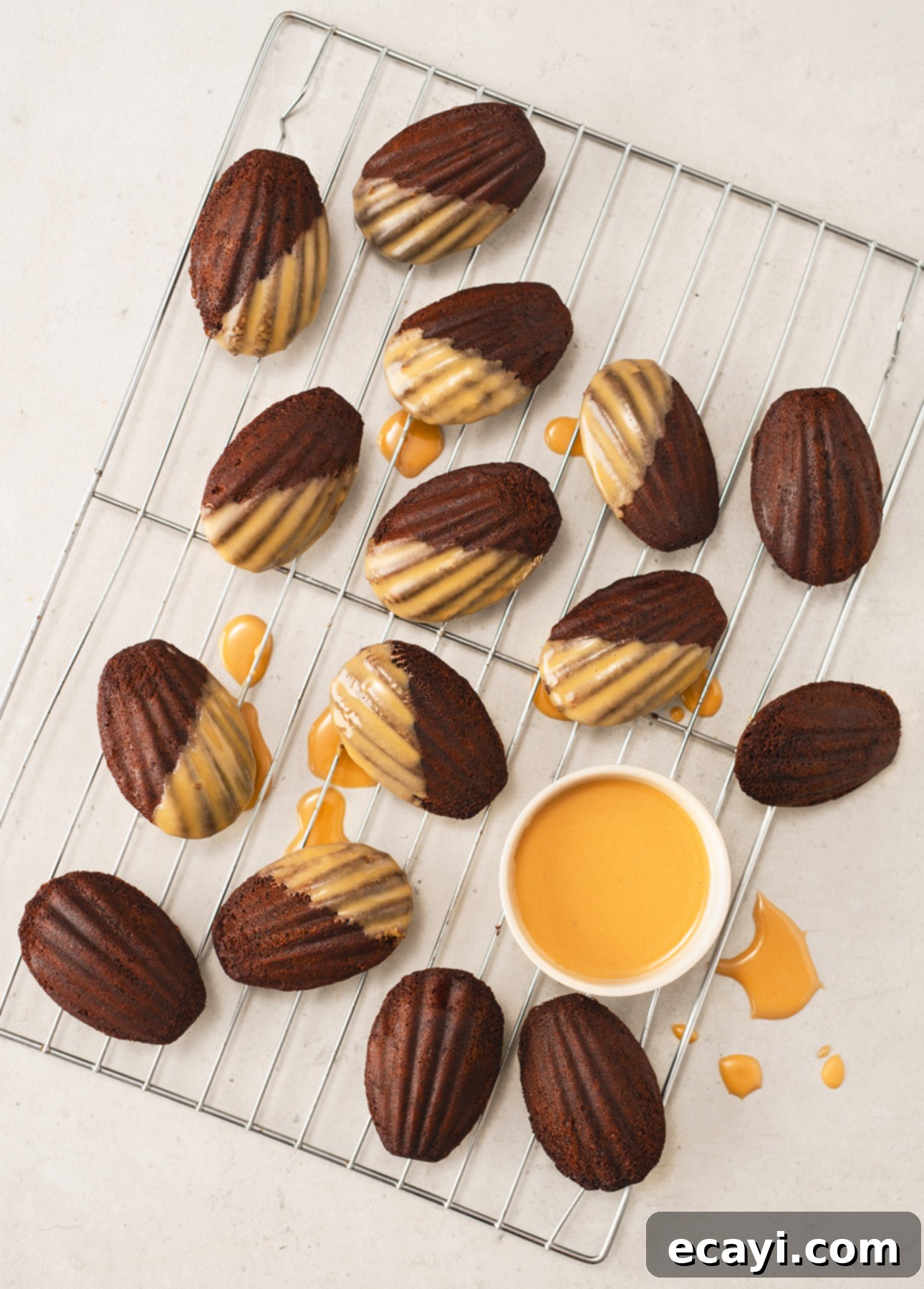 Decadent Mocha Madeleines with Espresso Drizzle 2 Mocha Madeleines with Espresso Glaze // FoodNouveau.com
