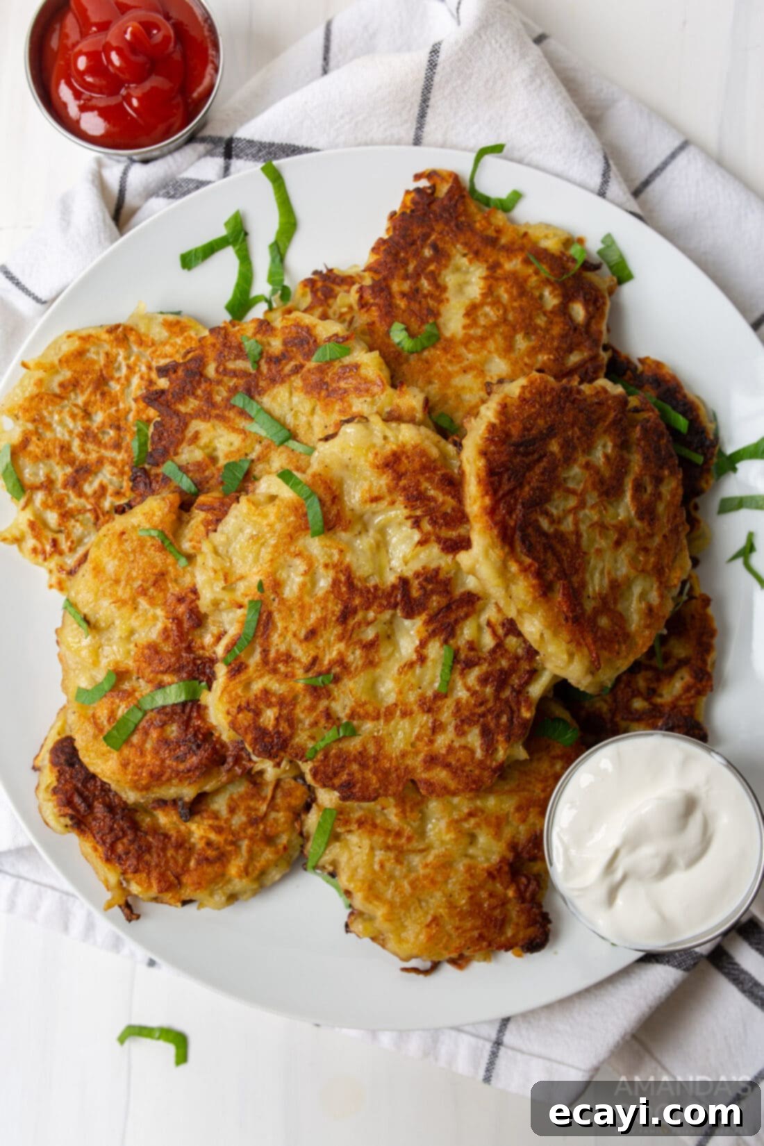 Sizzling Spud Cakes 3 plate of Potato Pancakes