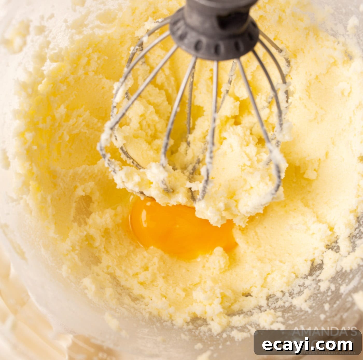 Colorful Neapolitan Delights 5 butter, sugar, egg, and almond extract in a mixer bowl