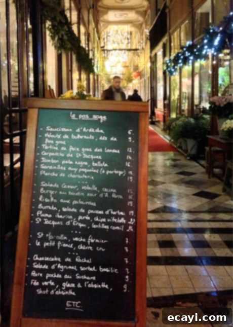 Café Le Pas Sage: Delights of French Bistro Menu of Café Le Pas Sage, offering inventive French bistro cuisine in Passage du Grand Cerf