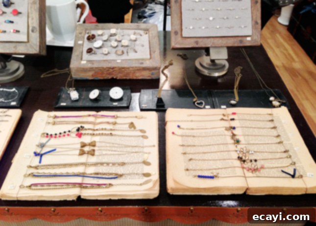 Dear: Unique Handcrafted Jewelry Exquisite jewelry display at Dear in Passage du Grand Cerf, Paris
