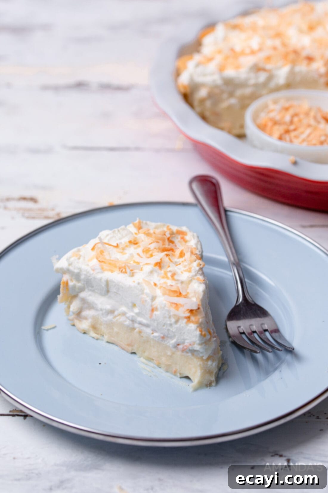 Velvet Coconut Cream Pie 8 slice of Coconut Cream Pie