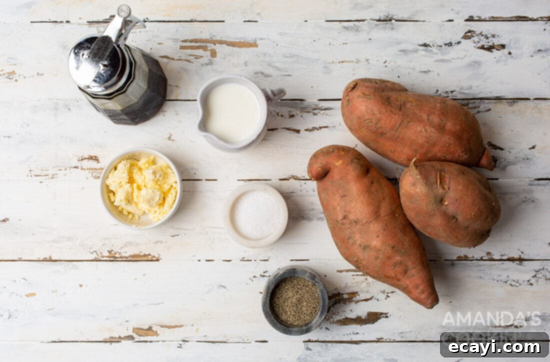 Creamy Sweet Potato Mash 4 ingredients for Mashed Sweet Potatoes