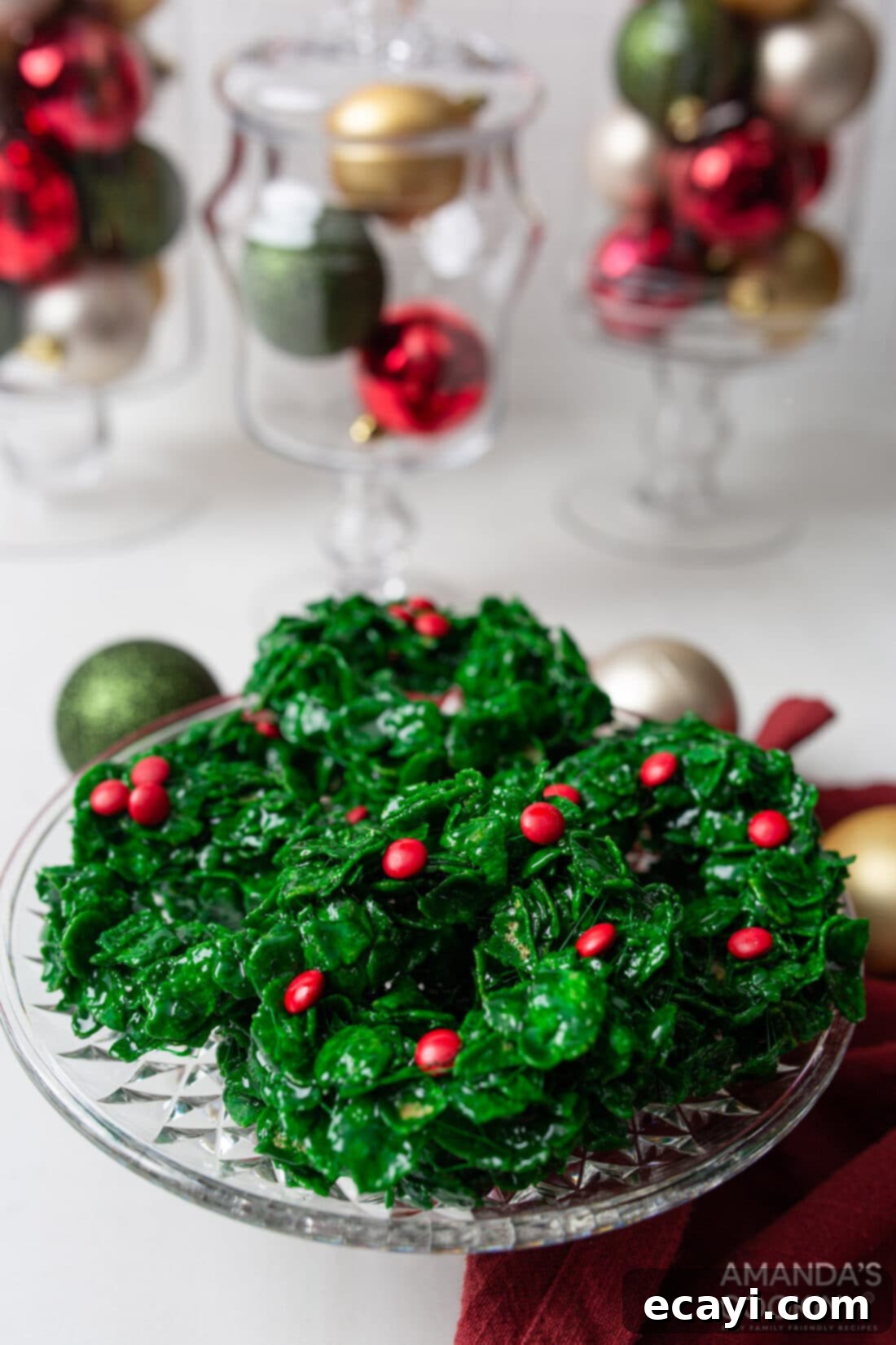 Homemade Cornflake Christmas Wreaths 7 plate of Cornflake Christmas Wreath Cookies