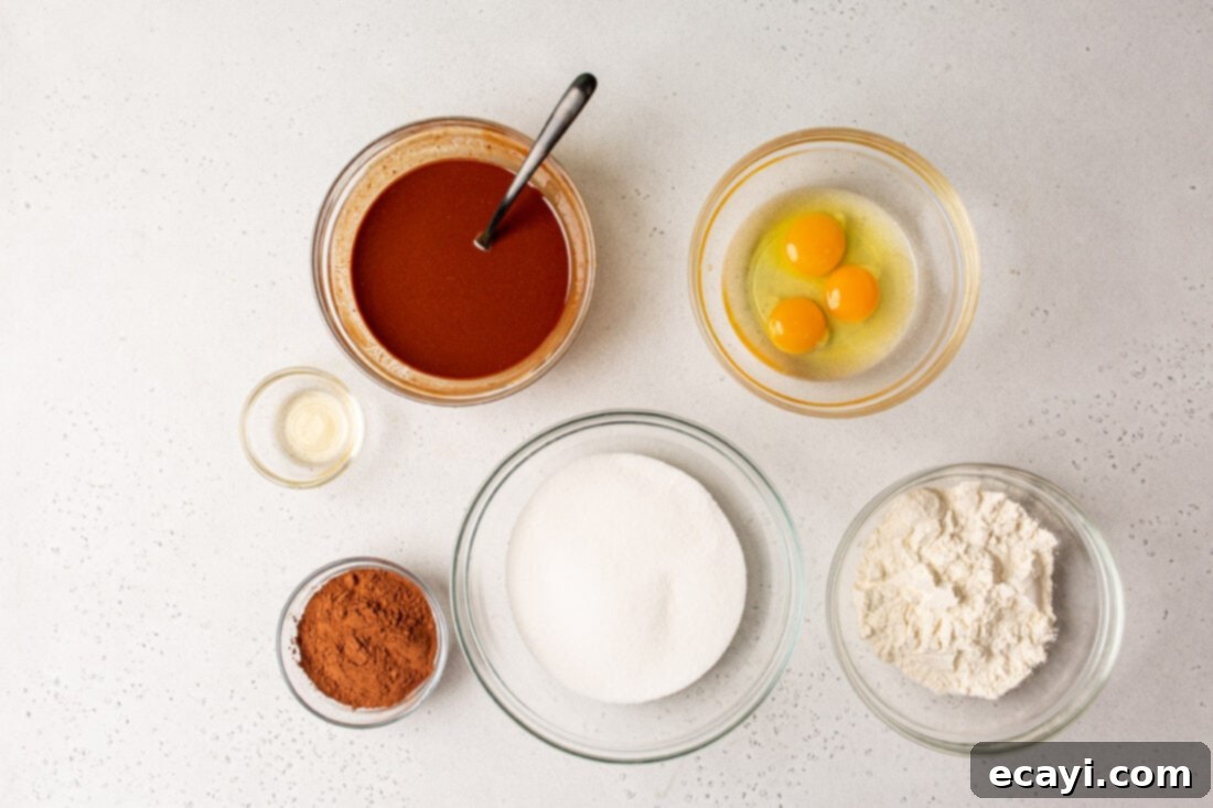 Decadent Mint Chocolate Brownies 5 ganache ingredients