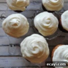 Banana Dream Cupcakes with Vanilla Cream Frosting 2 An overhead photo of banana cupcakes with vanilla cream cheese frosting.