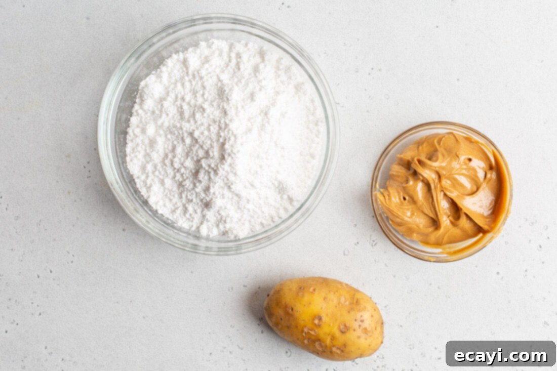 Peanut Butter Potato Delights 4 ingredients for Potato Candy