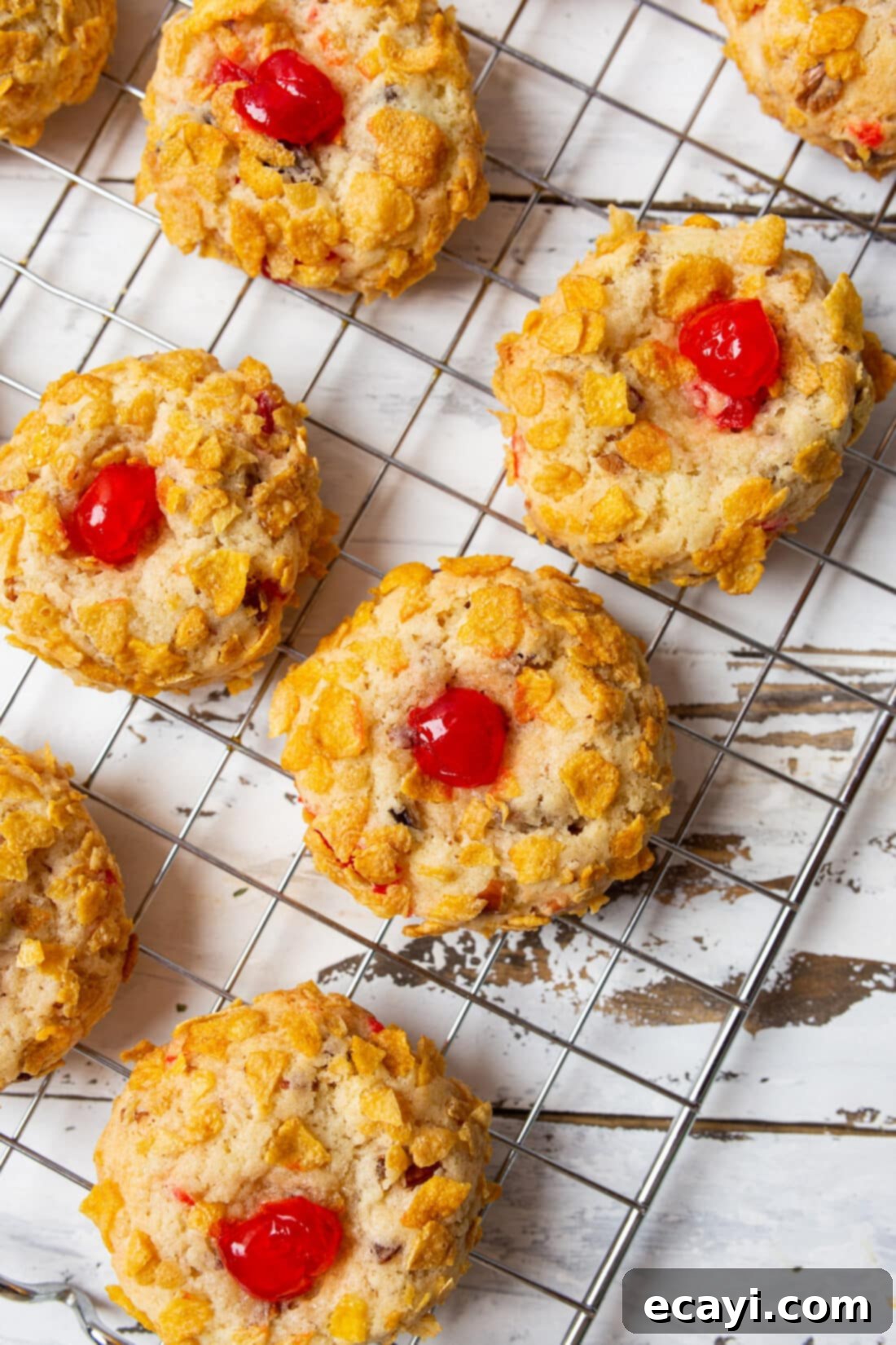 Ruby Cherry Gems 3 cooling rack of Cherry Wink Cookies