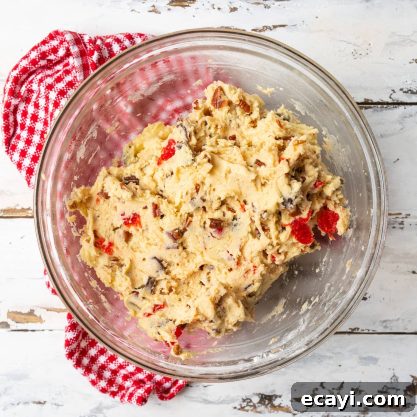 Ruby Cherry Gems 10 cherry wink cookie dough in a bowl