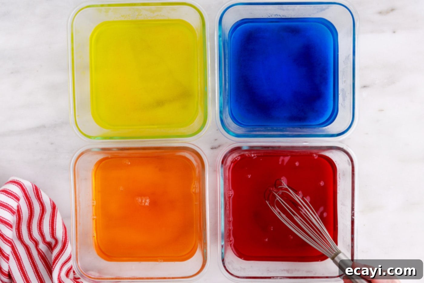 Mosaic Jello Jewels 6 whisking jello mixture