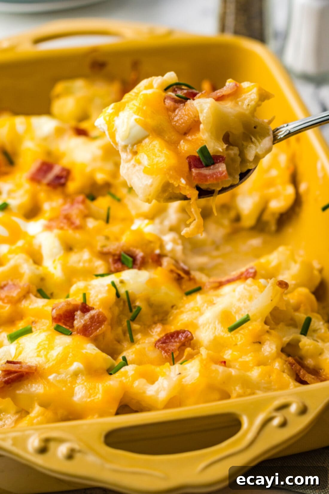 Golden Cauliflower Bake 2 serving out Cauliflower Casserole